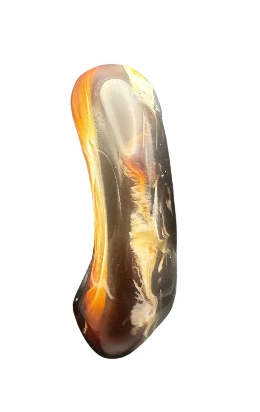 Vintage Marbled Lucite Brown Cream Bangle Bracelet tortoise shell amber